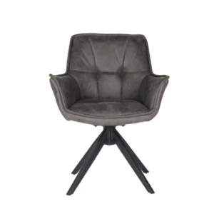 Bella dining chairs grey set of 2 with swivel design and ultrasuede upholstery