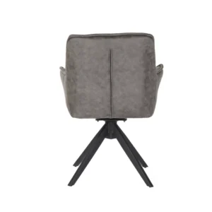 Bella dining chairs grey set of 2 elegant swivel design with ultrasuede upholstery