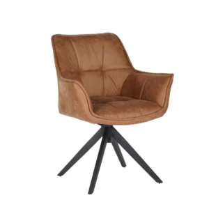 Bella dining chairs cognac set of 2 with swivel feature and ultrasuede upholstery