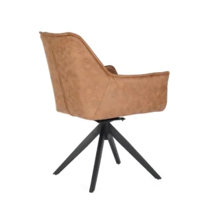 Bella dining chairs cognac set of 2 with swivel function and ultrasuede upholstery