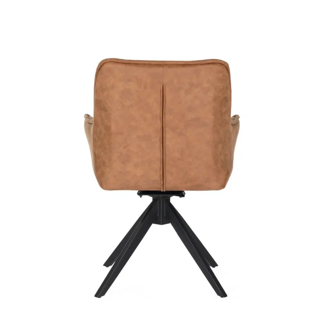 Bella dining chairs cognac set of 2 with swivel mechanism and ultrasuede upholstery