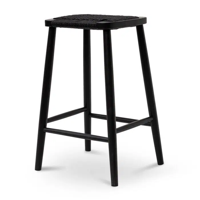 Roman 65cm Bar Stool – Full Black