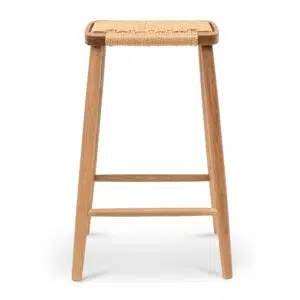 Dahlia 65cm rattan bar stool natural solid oak craftsmanship eco-friendly design