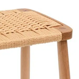 Dahlia 65cm rattan bar stool natural solid oak craftsmanship eco-friendly design