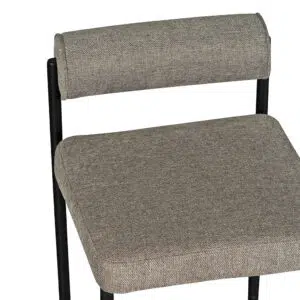 Calla 65cm Fabric Bar Stool Grey Set of 2 Ergonomic Modern