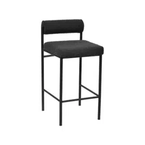 Chloe modern black boucle bar stools set of 2 ergonomic metal frame space-saving easy assembly
