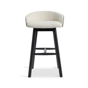 Lavinia 65cm Black Beige Upholstered Bar Stool Modern Kitchen Dining