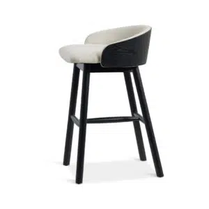 Lavinia 65cm Contemporary Bar Stool Durable Black Beige Ergonomic