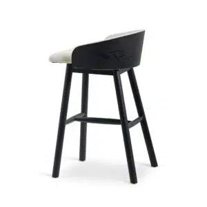 Lavinia 65cm Black Beige Bar Stool Ergonomic Durable Fabric Modern Kitchen Decor