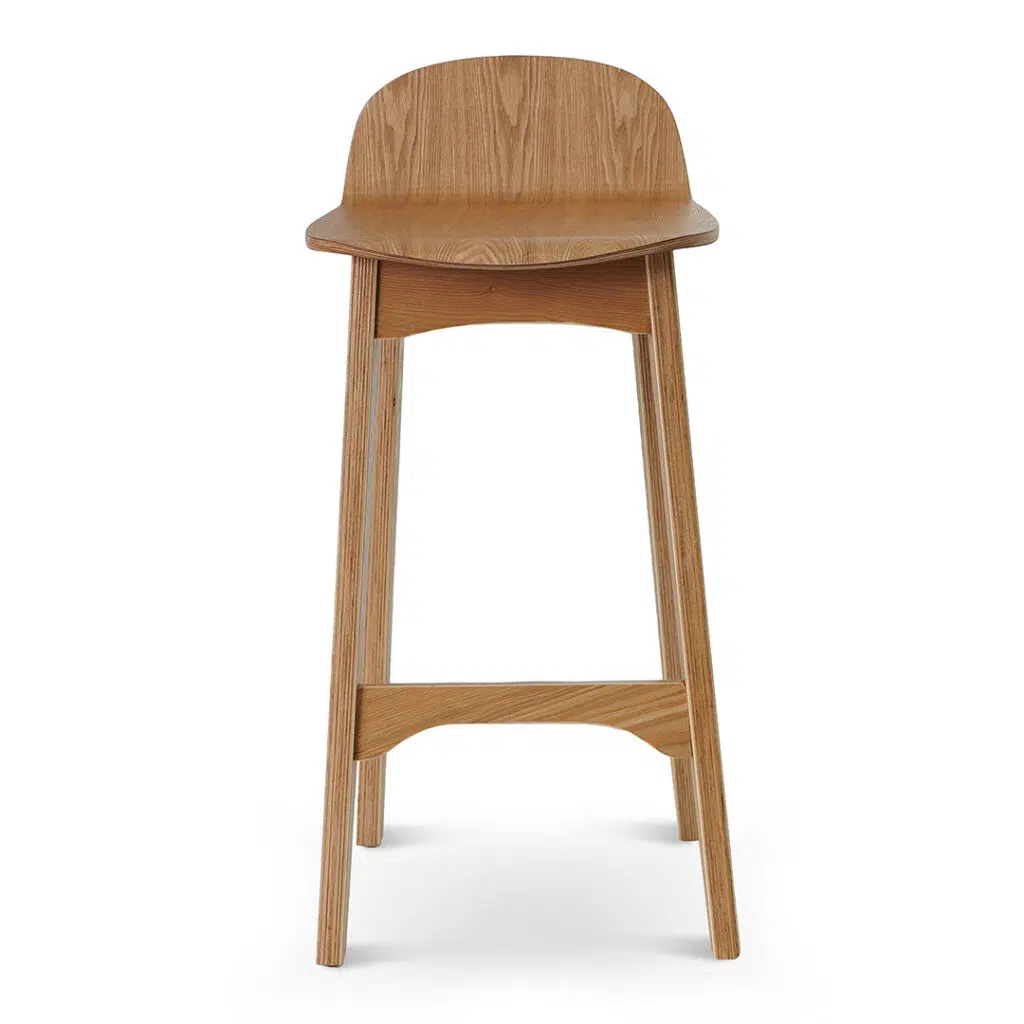 Ava 65cm Bar Stool Natural Wood Rustic Modern Design