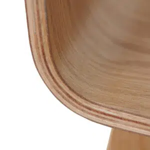 Natural wood 65cm bar stool with ergonomic design and ash veneer for rustic modern kitchens