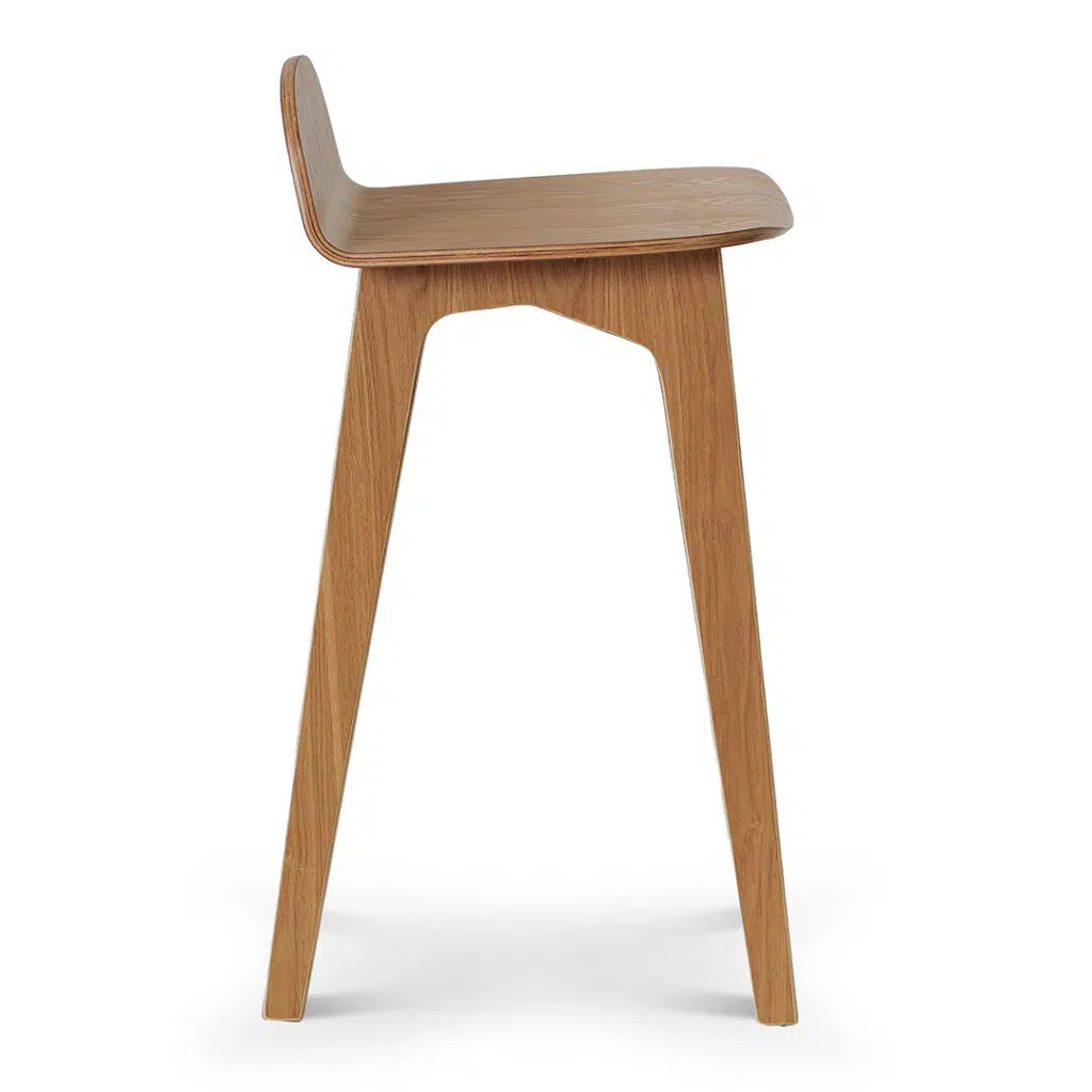 Ava 65cm Natural Wood Bar Stool Rustic Modern Ergonomic Comfort