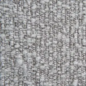 Thalia brushed gold bar stool with silver grey boucle upholstery for modern spaces