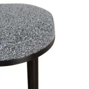68cm black bar stool with graphite grey boucle fabric corrosion-resistant stainless steel frame ergonomic design for kitchen home bar commercial use