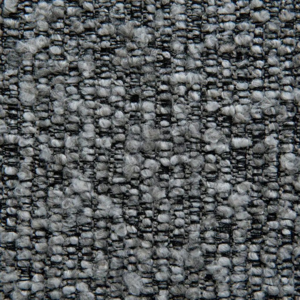 68cm Black Bar Stool Graphite Grey Boucle Stainless Steel Frame Ergonomic Modern Kitchen Café