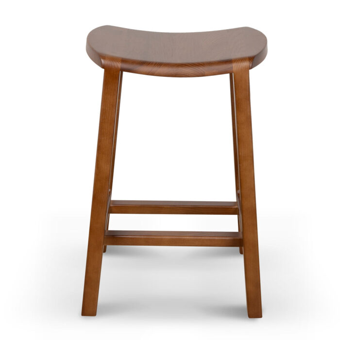 Alex 62cm Bar Stool Solid Walnut Ash Wood Durable Sturdy Counter Height Seating Furniture