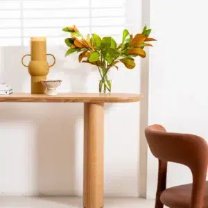Boyd console table natural wood craftsmanship with clean lines and versatile design