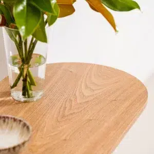 Natural wood Boyd console table with clean lines and minimalist design for entryway elegance