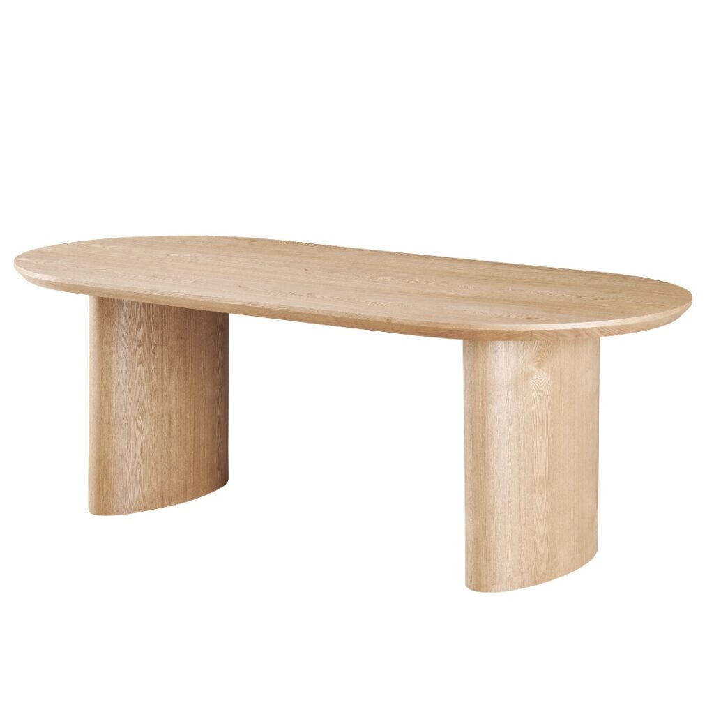 Boyd natural coffee table with ash veneer top and MDF core for modern living spaces