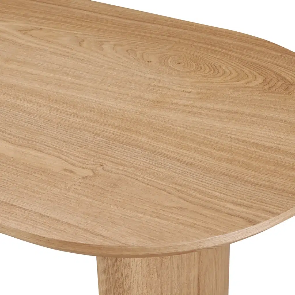 Boyd natural dining table with ash veneer and matte finish for modern homes