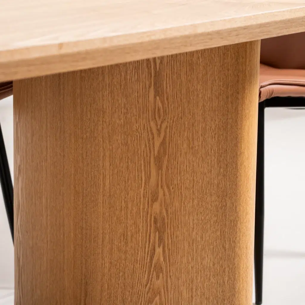 Boyd natural dining table with ash veneer and matte finish for modern homes