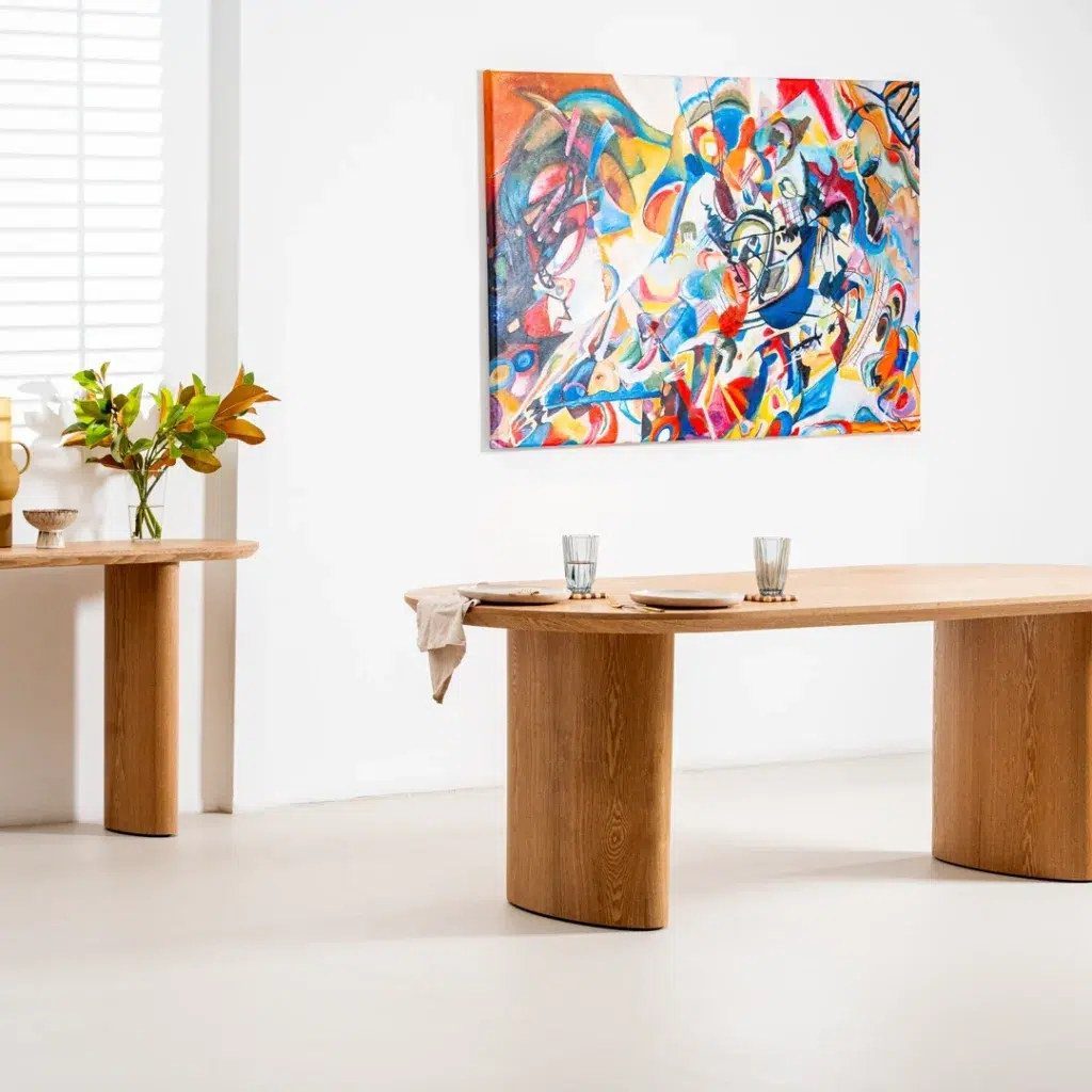 Natural wood Boyd console table with clean lines and minimalist design for modern homes