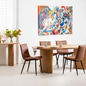 Boyd natural dining table with ash veneer and matte finish for modern homes