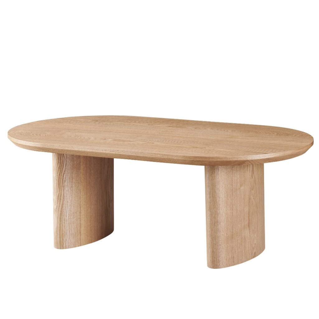 Boyd natural dining table with ash veneer and matte finish for modern homes