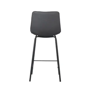 Modern Cali bar stools in charcoal set of 2 with durable metal frame and PU upholstery