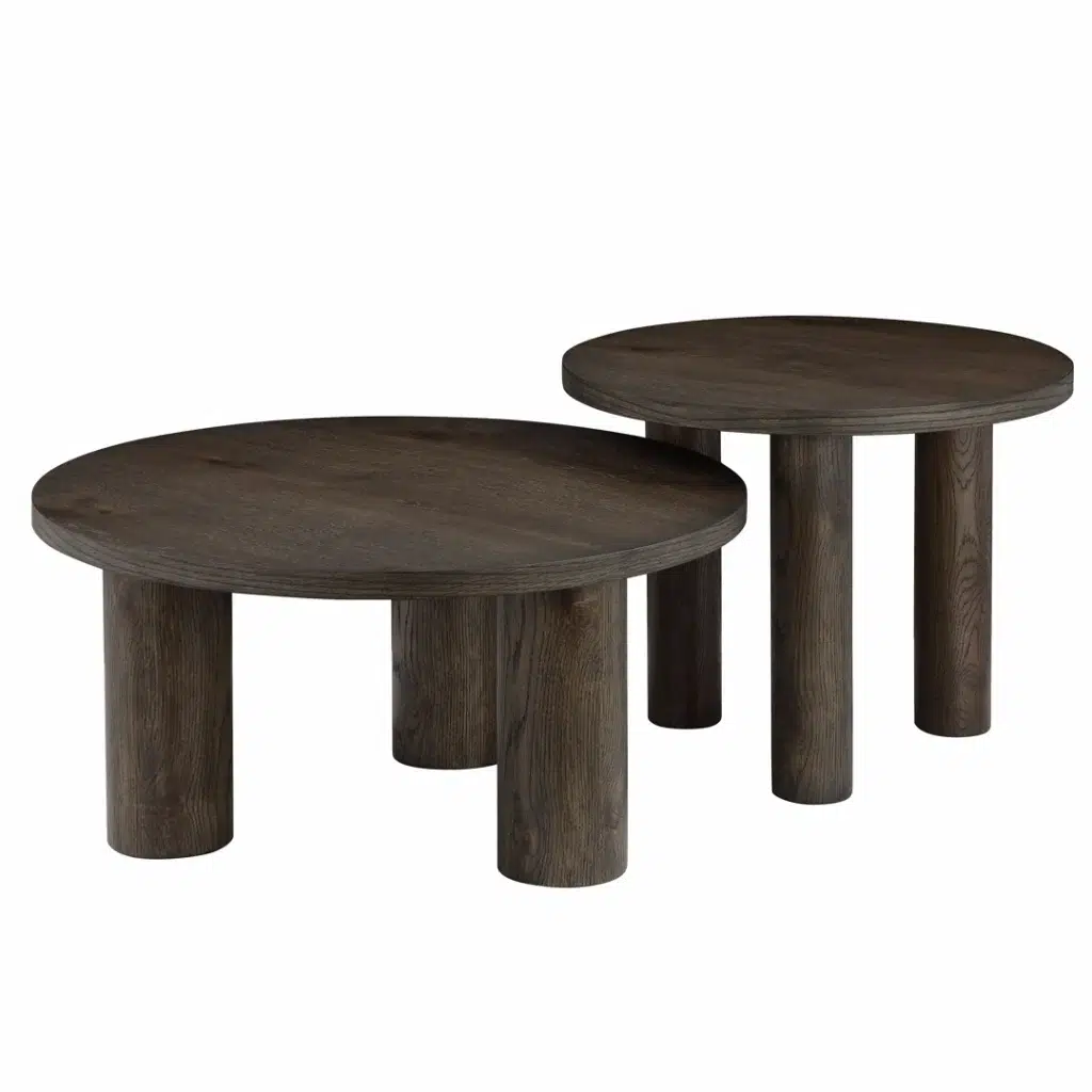 Modern Capri lamp table with dark oak veneer and coffee-toned finish for living spaces