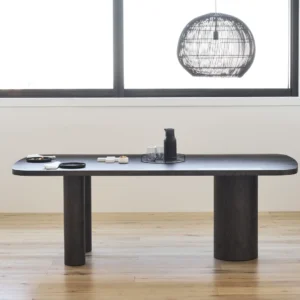 Capri dining table with dark oak veneer and coffee finish for modern homes