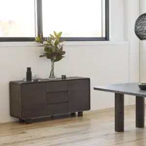 Elegant dark oak sideboard with coffee finish for modern living spaces