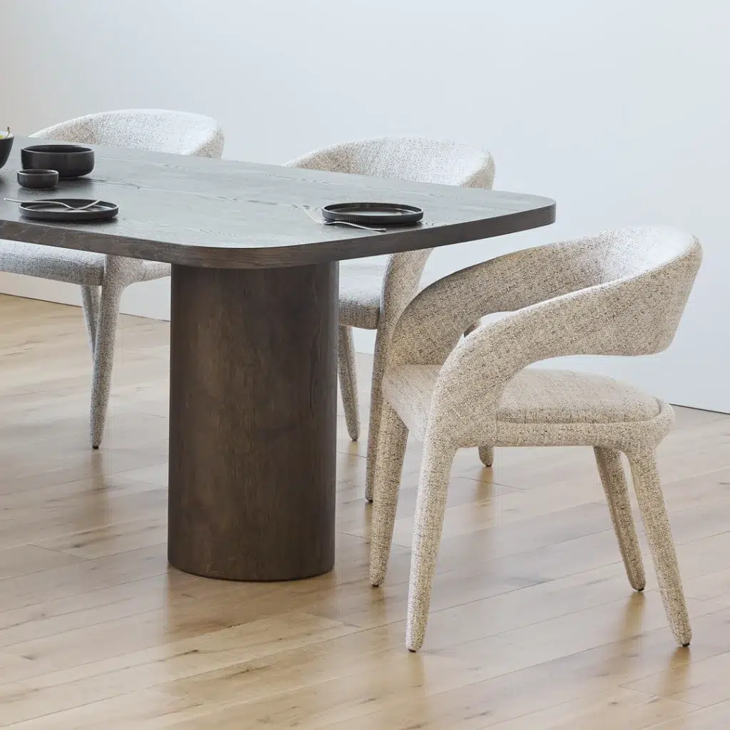 Harlow Seafoam Dining Chair with Textured Upholstery and Elegant Design