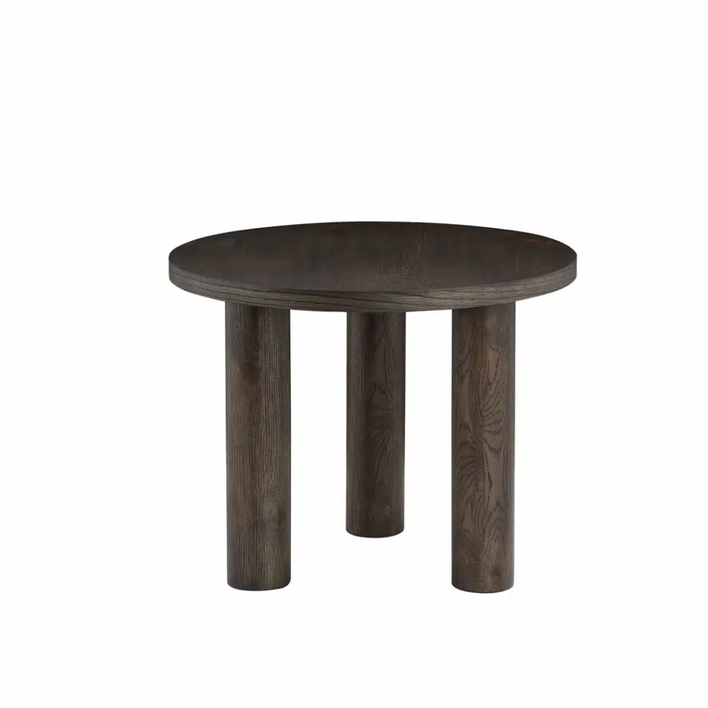 Modern Capri lamp table with dark oak veneer and coffee-toned surfaces for living spaces