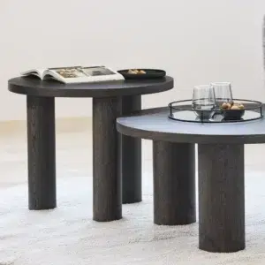 Modern Capri lamp table with dark oak veneer and coffee-toned surfaces for living spaces