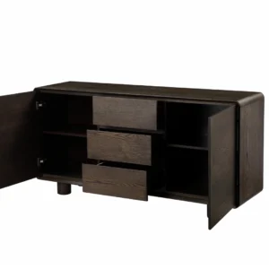 Elegant dark oak sideboard with coffee-toned finish for modern living spaces