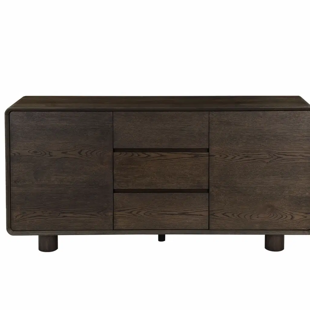 Capri dark oak sideboard with coffee finish for modern living spaces