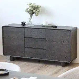 Capri sideboard with dark oak veneer and coffee finish for modern living spaces