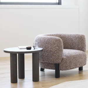 Modern Capri lamp table with dark oak veneer and coffee-toned finish for living spaces