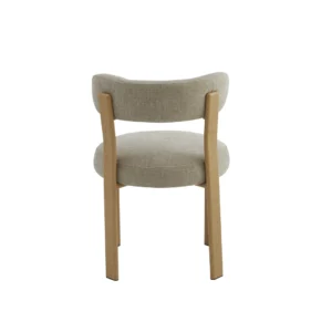 Carmo dining chair beige set of 2 luxurious boucle fabric with ash colored legs