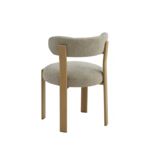 Carmo dining chair beige set of 2 luxurious boucle fabric with ash toned legs