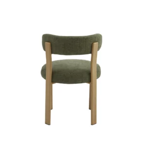 Carmo dining chair in olive tone with ash-finished legs for modern spaces
