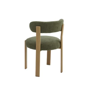 Carmo dining chair in olive set of 2 with ash legs and textured boucle fabric for modern spaces