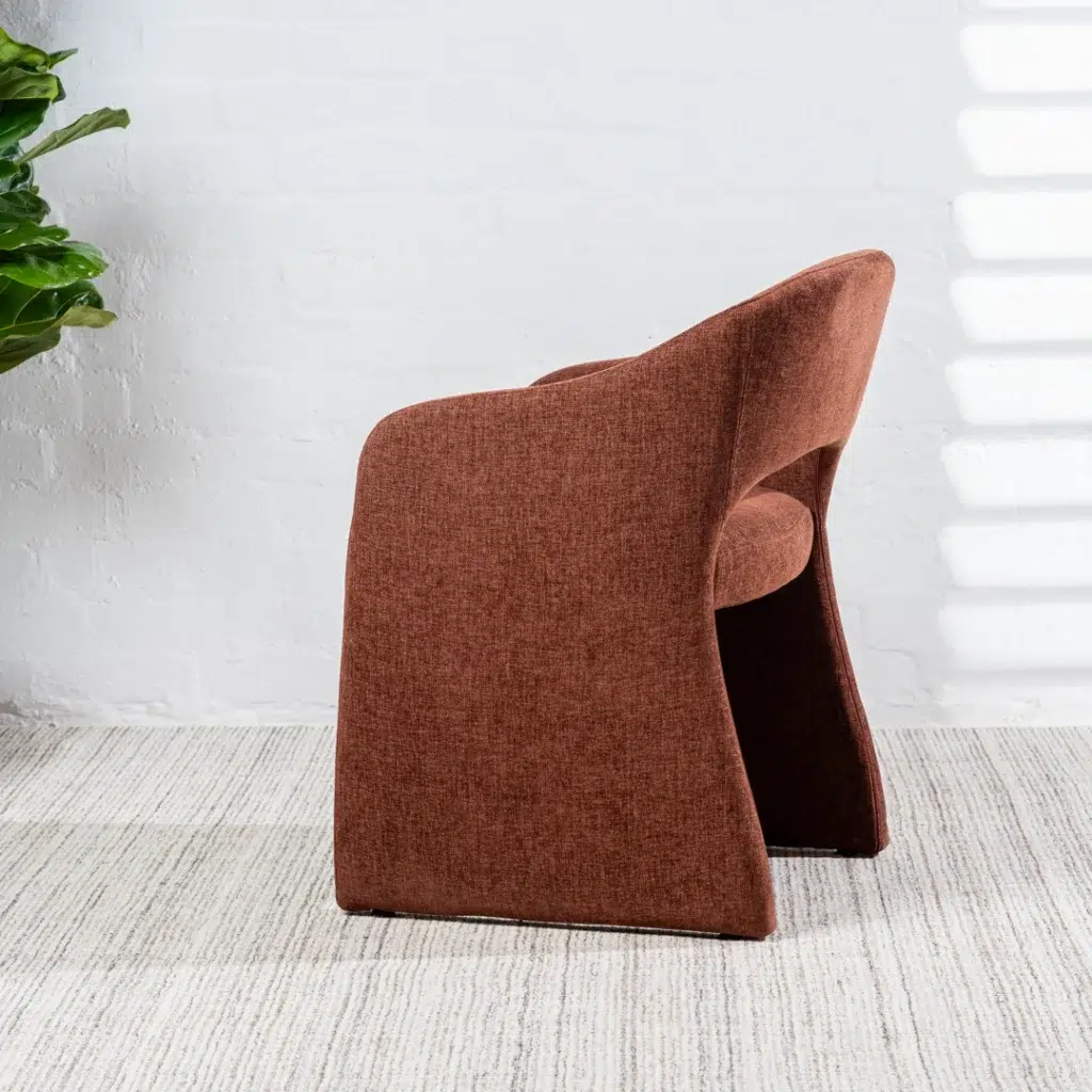 Retro dining chairs in rust color set of 2 with solid wood frame for modern homes