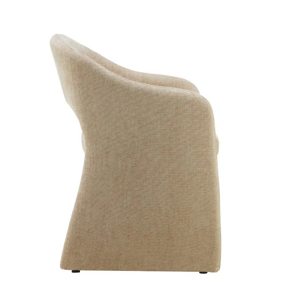 Cento dining chairs in sand color set of 2 elegant design with padded seats and chenille upholstery