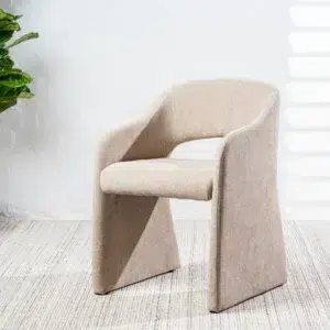 Cento dining chairs sand set of 2 elegant design with padded seats and chenille upholstery