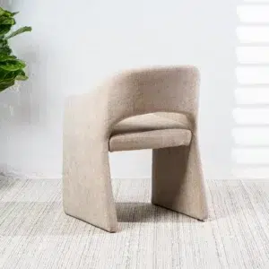 Cento dining chairs in sand color set of 2 with padded seats and chenille fabric for modern interiors