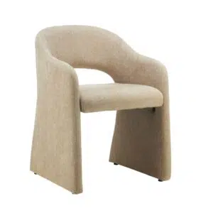 Cento dining chairs sand set of 2 elegant design with padded seats and chenille fabric