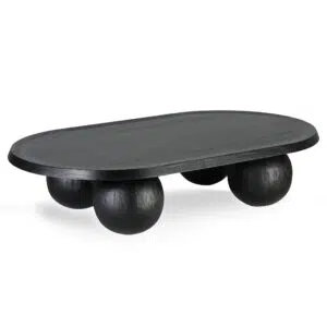 Luna 1.4m Elm Oval Coffee Table Matte Black