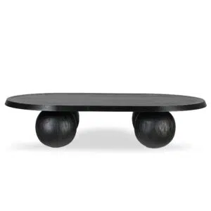 Luna 1.4m Elm Oval Coffee Table Matte Black